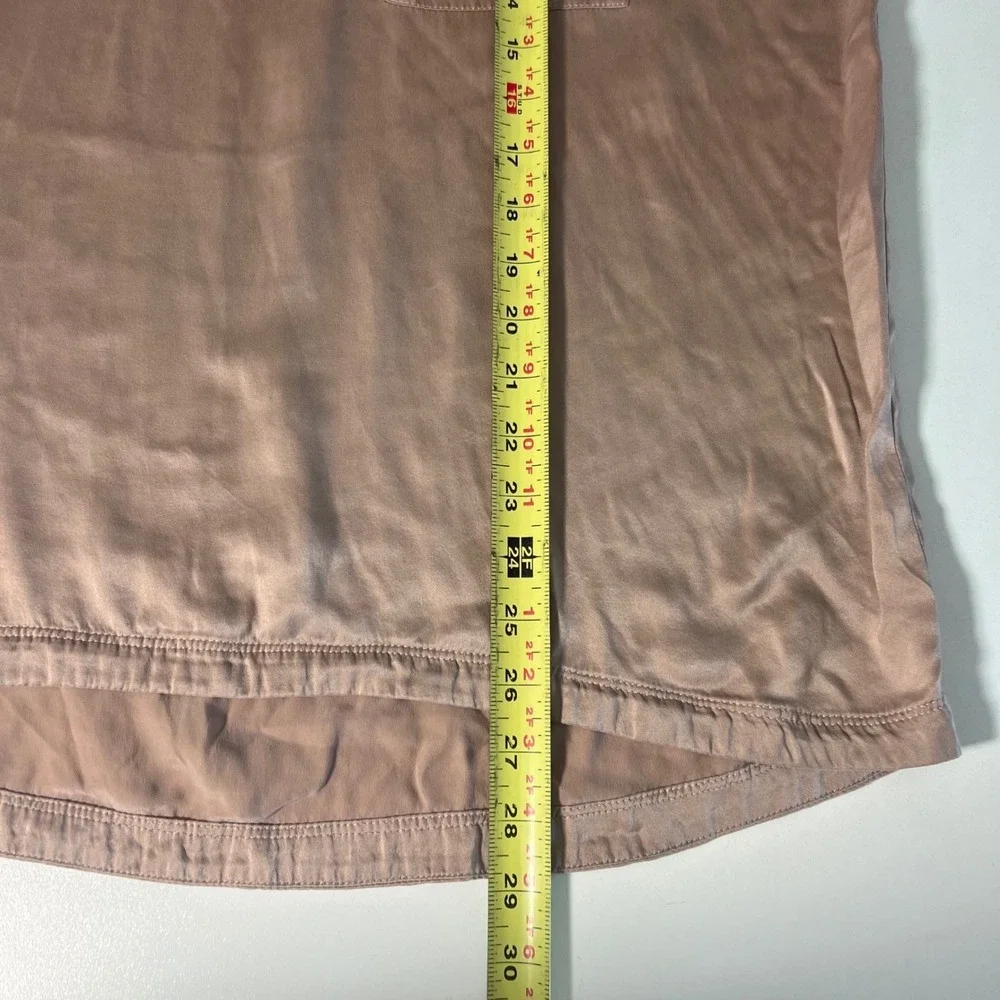 Lunya Washable Silk Pocket Tee Mauve Pink Oversized‎ Sleep Shirt Luxurious XS/S